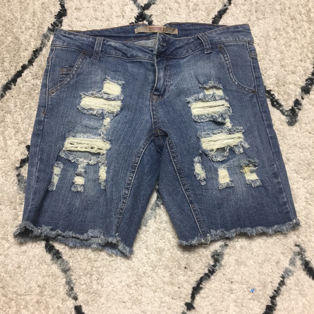 Long Denim Shorts